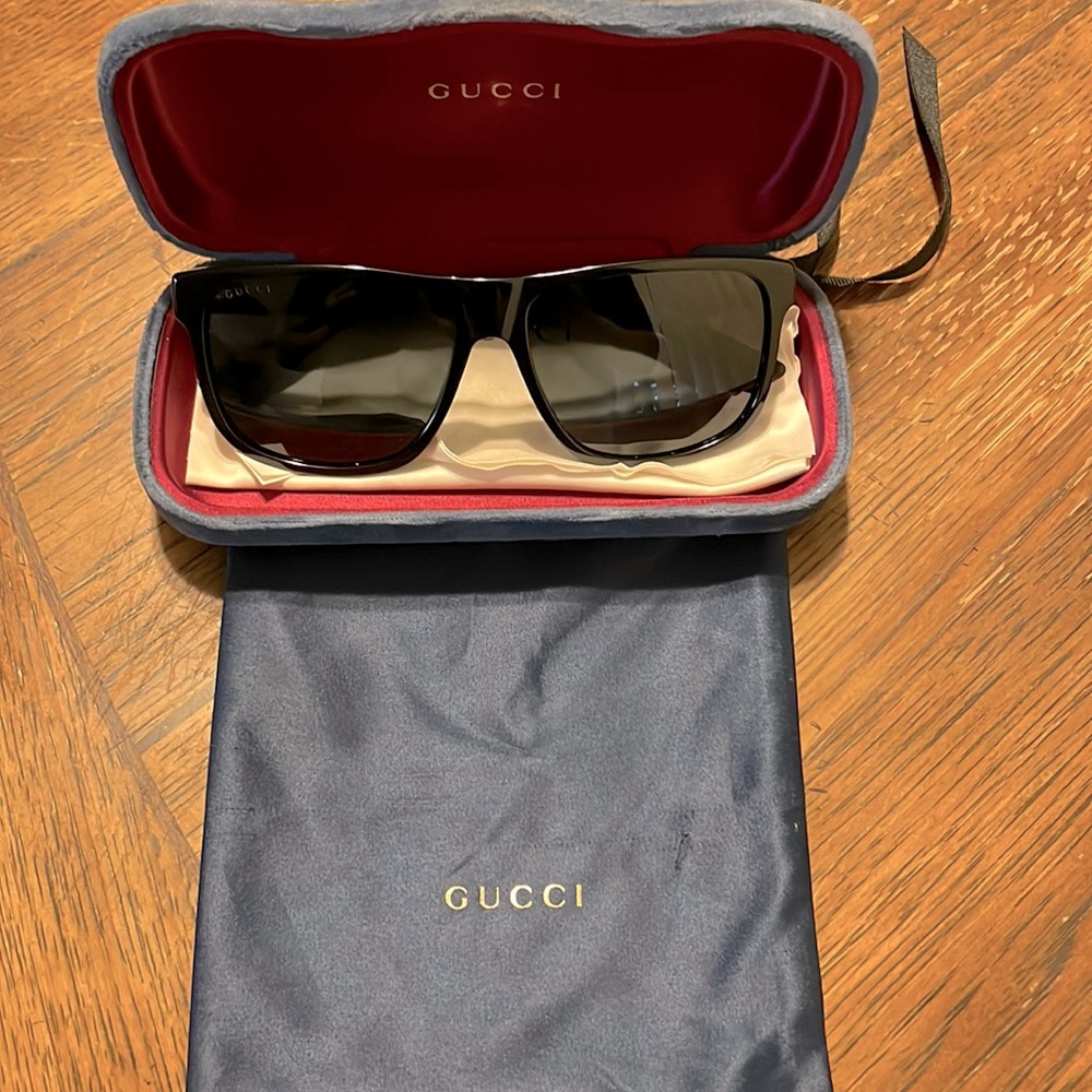 Gucci sunglasses for men one size fits all dark color shades